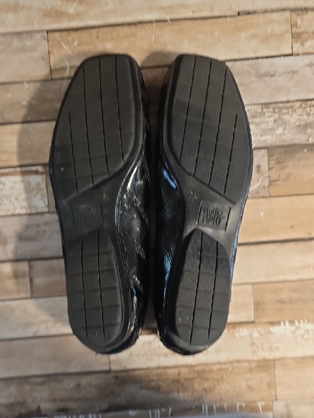 Women's Black Patent Ballet Flats with Buckle - Picture 6 of 7